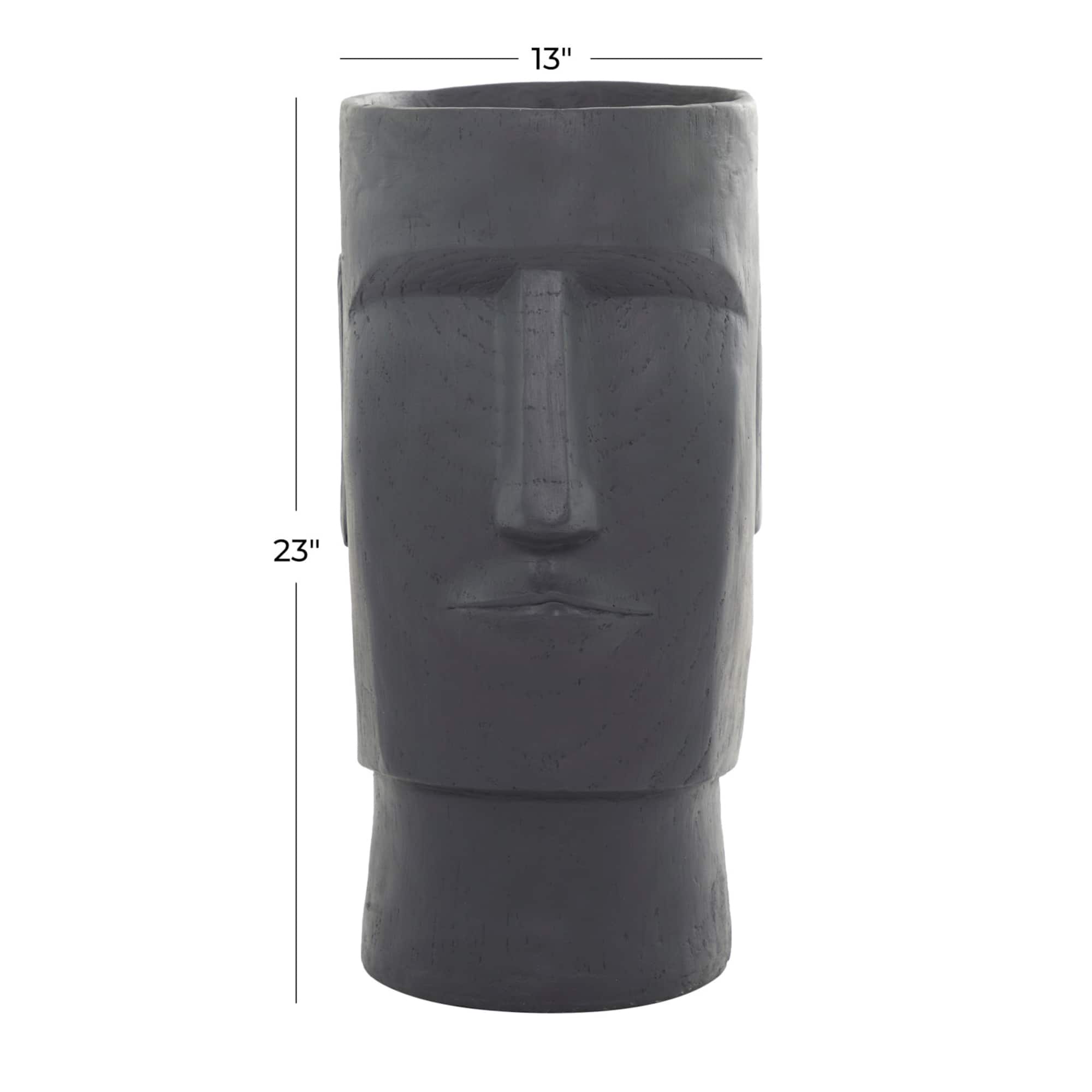 Grey Contemporary Abstract Planter, 12" x 13" x 23"